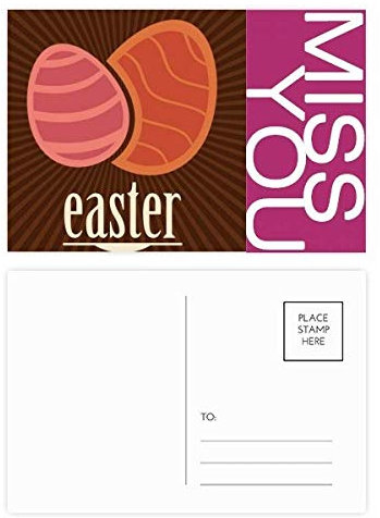 Ostern Religion Festival Rotes Ei Muster Miss Postkarten-Set, Danksagungskarte, Mailing Seite, 20 Stück