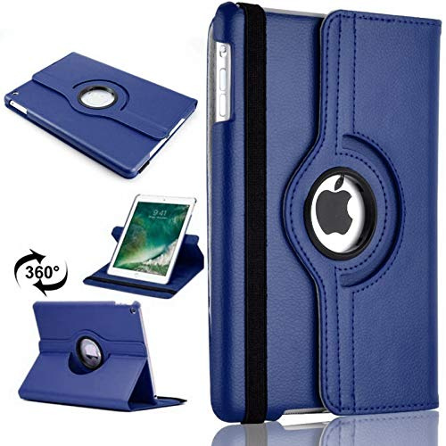360 Leather Rotate Stand Case Folio Cover For Apple iPad 9.7 (2018) 6th Generation (Blue)