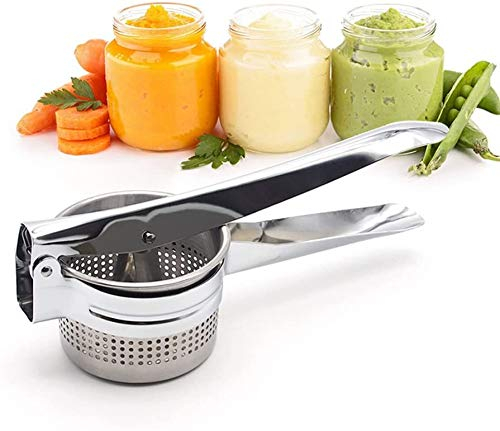 CICIMOTO Kartoffelpresse und Stampfer aus Edelstahl, Gemüseschneider und Obstpresse, ideal für Pürees, Fruchtentsafter, Babynahrungspresse