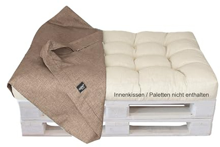 LILENO HOME Funda para cojín de palet Taupe - Funda de repuesto para la parte del asiento 120 x 80 x 16-20 cm - Funda de almohadón para palets europeos - Funda para cojín de palet al aire libre para