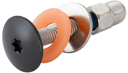Balkonschrauben, Balkonzierschrauben aus hochwertigen Edelstahl mit Hutmutter in verschiedenen Farben und Größen, Montagesatz für HPL-Platten, Balkonverkleidung (50, M5 x 30mm (ANTHRAZIT RAL 7016))