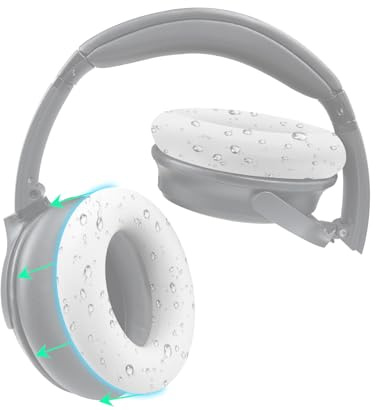 SOULWIT Sweat Ear Cover for Bose Headphones - White | (Not Fit 700NC/QC Ultra), for QuietComfort QC2/QC15/QC25/QC35/QC45/QC SC/Ae2/SoundTrue AE/SoundLink AE Headphones