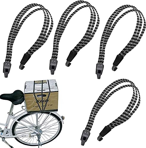 Dilightnews 4 Stücke Gepäckträger Fahrradgurt, Gepäckgurt Gepäckspanner, Fahrrad Spanngurt, Fahrradgepäck Gummiband, für Motorradhelm, Fahrradgepäck, Schwarz