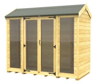 Total Sheds 8x4 Long Glass Apex Summer House Double Doors Fast 2-5 Days Delivery Anywhere In The U.K