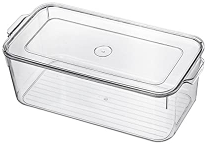 Refrigerator Drawer Storage Box Pull-out Fridge Drawer Organizer Stackable Clear Refrigerator Organiser Bins for Kitchen Cabinet, Pantry Organization, Fridge, Freezer