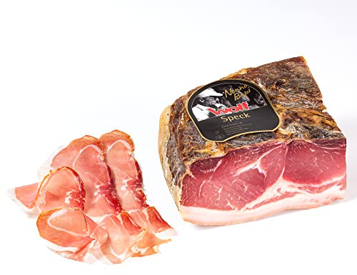 Wolf, Speck di Sauris Nonno Bepi, Hergestellt Mit Traditioneller Räuchermethode, Mindestens 5 Monate Gereift, Glutenfrei, Vakuumverpackt, Stück 1,1 Kg (Mind. Nettogewicht Garantiert)