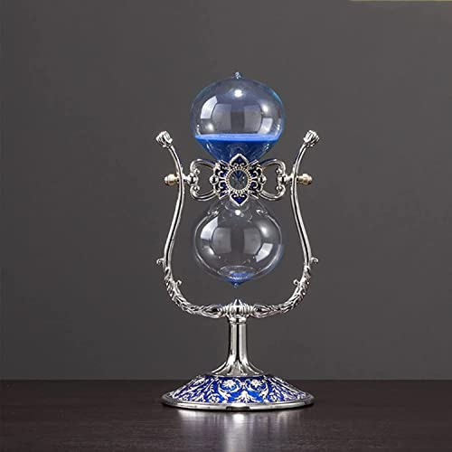 BOSUGE, reloj de arena, reloj de arena, manualidades, decoración de vidrio, asistente de gestión del tiempo, reloj de arena de metal vintage, 15 minutos/30 minutos/60 minutos, reloj de arena antiguo g