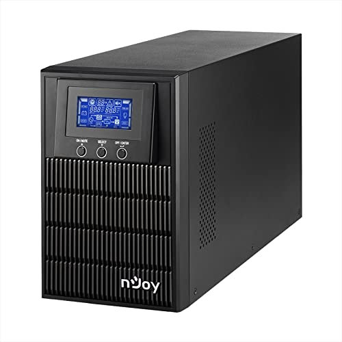 NJOY Aten Pro 1000 Gruppo di Continuità 1000VA 900 Watt, Doppia Conversione On-Line Onda Sinusoidale Pura, 3 Uscite Schuko, USB, RS232, Slot SNMP, 2 Batterie 12V-9Ah - Garanzia 3 Anni