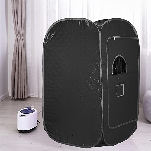 Saunas Portatile,Mini Sauna Mobile a Vapore,Bagno di Vapore Box Sauna,Singola Sala Sauna Portatile for Home,Regolazione Della Temperatura di Temporizzazione a Distanza (80 * 80 * 135cm nero)