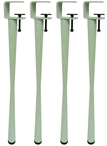 Pieds de Serrage de Table Forme de F,4pcs Pieds de Meubles en Métal Réglables,Pieds de Table À Manger en Fer,pour Console de Meubles Table Basse Bricolage,Portant 150Kg (71cm(28in),Green)