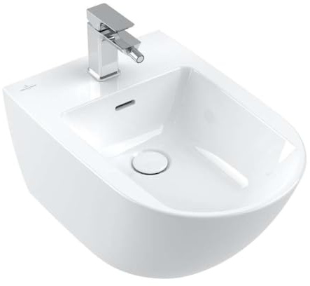 Villeroy & Boch Subway 3.0 Bidet, 375x560 mm, 1 Hahnloch, mit Überlauf, 447000, Farbe: weiß-alpin