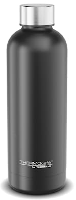 THERMOcafé by THERMOS TC DAILY BOTTLE black mat 0,50l, Isolierflasche aus Edelstahl, kohlensäurefest, 6h heiß 12h kalt, absolut dicht, für Schule, Unterwegs & Büro