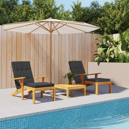ZEYUAN Liegestuhl-Auflagen 2 STK. Schwarz Oxford-Gewebe Liegenauflage, Auflage Gartenliege, Sitzkissen Gartenmöbel, Bankauflage, Stuhlauflage Für Hochlehner, Sitzauflagen - 361991