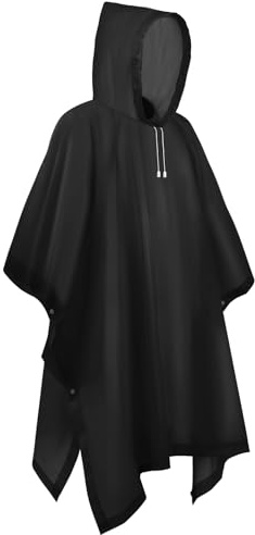 Flintronic Poncho de Pluie Adulte Imperméable, Matériau EVA, Unisexe Réutilisable, à Capuche Pour Camping Randonnée Vélo Pêche Voyage
