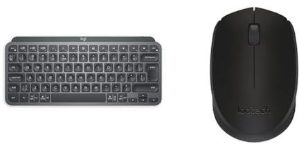 Logitech MX Keys Mini Minimalist Wireless Illuminated Keyboard, Compact, Bluetooth & M171 Wireless Mouse for PC, Mac, Laptop, 2.4 GHz with USB Mini Receiver