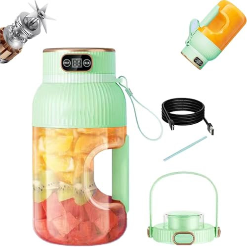 SLXYYYHW Presse-agrumes portable multifonctionnel avec affichage numérique pour milkshake, smoothie, mixeur portable rechargeable par USB