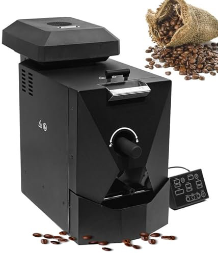 WhAeoy Electric Coffee Bean Roaster Machine(400g), with Smoke Filter+Chaff Collector, 3 Roasting Programs+ 9 Baking Curves, Smokeless Drum Roasting, Used In Coffee Shops, Homes,A
