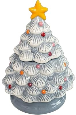 Ceramic Christmas Tree Scented Candle, 15oz (425.24g), Christmas Ornament Decoration (Blue - Butter Spiced Cake)