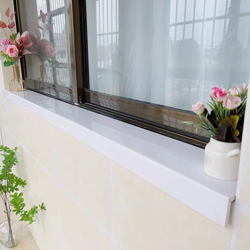 Housse de rebord de fenêtre en acrylique blanc pour intérieur et extérieur, planche décorative de rechange pour élargir le rebord de fenêtre, 120 x 35,1 cm