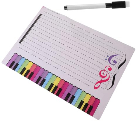 Operitacx Abwischbares Fünflinien Whiteboard Musiktafel Satz aus Papierkarton und Pet Glatt und Grate für Musikunterricht und Zuhause
