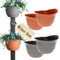Blumentopf für Regenrohr 2er Set Wandtopf Wandblumentopf Regenrinne Fallrohr Säule Pfosten Abflussrohr Wand Pflanztopf Pflanzgefäß (Anthrazit)