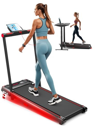 Anylife Cinta de Correr Plegable, Cinta de Correr con Inclinación Manual del 5%, Walking Pad, Capacidad de Peso de 150kg, Diseño Portátil con Polea para Uso Doméstico y en la Oficina