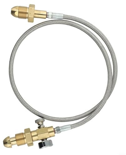Besshepplo Set di collegamento per tubo flessibile Argon Gas Bombola Stazione di Ricarica Tubo di Trasferimento Con G5/8 RH Collegamento 90 Cm Acciaio Inox Intrecciato Gas Ad Alta Pressione Per
