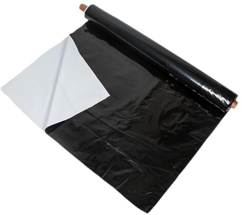 Black And White Film, 0.12mm Virgin Poly Film Blackout Tarp Green House Poly Film Black White Plastic Sheeting for Greenhouses, Grow Rooms, And DIY Projects(4x6m)