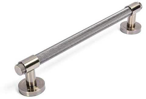 Designer Levers Kensington Knurled Door Pull Handle - Antique Brass Finish Interior Entry Handle for Front, Sliding, Glass, Barn & Screen Doors for Residential or Commercial Use - Pack of 1