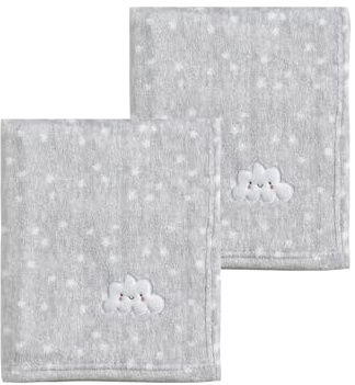 CREVENT 2 x 76,2 x 101,6 cm süße, gemütliche, Flauschige warme Babydecken für Säuglinge, Kleinkinder, Bettwäsche, Kinderbett, Kinderwagen – graue Wolke