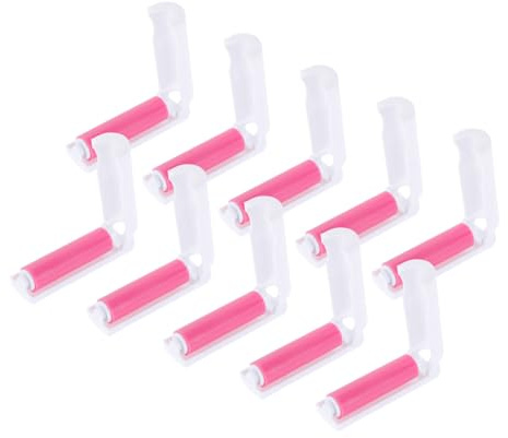 BESTonZON 10pcs Portable Travel Lint Rollers Sticky Lint Cleaners Mini Roller for Pet Hair Removal on Clothes and Furniture Random Color