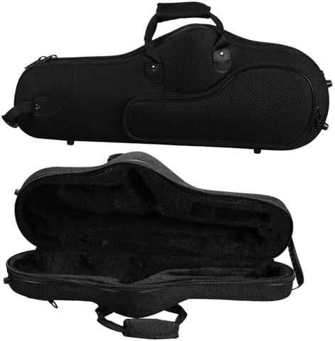 Altsaxophon Tasche Rucksack mit Verstellbaren Schultergurten Schwarz | Oxford Gewebe, Stoßschutz, Großes Fassungsvermögen, Tragbare Aufbewahrung für Musikstudio und Schule, Abnehmbare Gurte