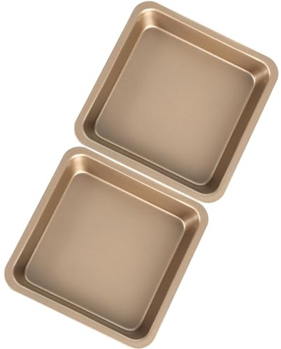 ARTSEWPLY Teglia Quadrata da Forno in Acciaio al Carbonio 7 Pollici Set 2 Pezzi Antiaderente per Pane Pizza e Dolci Vassoio da Portata Professionale Riutilizzabile per Uso Cucina e
