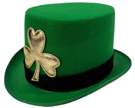 Tuxuseo Sombrero De Copa Para Disfraces - Accesorios De Disfraz De Buena Suerte | Gorro De La Suerte San Patricio Para Hombres - Para Magos Y Fiestas Con Disfraces Y Role Play