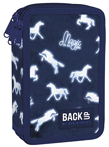 I Love Horses Pferde 3 - Fach Federmappe Federtasche mit 43 Teilen gefüllt Federmäppchen
