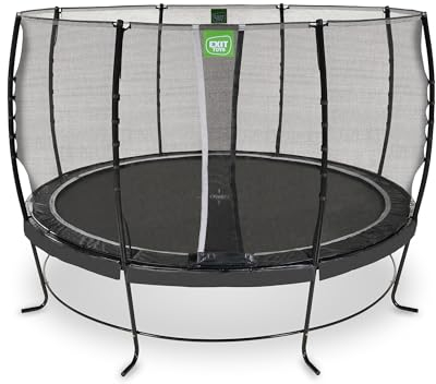 EXIT Toys Lotus Classic Rundes Trampolin - ø366cm - Mit Fußschutzsystem und Sicherheitsnetz - Trampolin mit Extra Starkem und Stabilem Rahmen - Für Alle Altersgruppen - Wasserfest - Schwarz