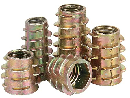 CONPHERON Alliage de Zinc Insert Fileté Hexagonale Écrous Inserts Fileté Insert Écrous Filetage Extérieur M4 M5 M6 M8 M10 pour Meubles en Bois