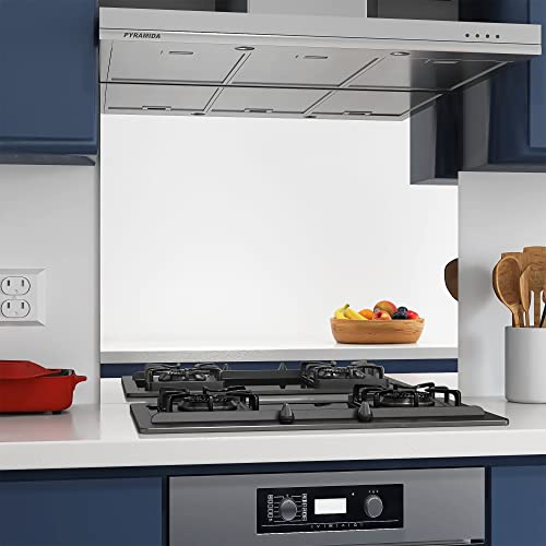 BELOFAY 6mm Clear Tempered Glass Mirror Splashback for Kitchen, Toughened Glass Heat Resistant Splashbacks for Cookers with Glue (60x70 cm)