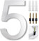 8 Inch Large House Numbers Floating Sliver House Numbers Plaques，Modern Door Numbers Plates Signs with Nail Kit for Outside Wall Address Garden Mailbox Dec, Strong Sliver Acrylic Material (5)