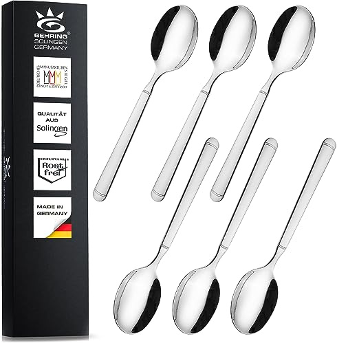 SOLINGEN| GEHRING Lot de 6 cuillères à dessert, cuillères à céréales en acier inoxydable 18/10 | Fabriqué en Allemagne, pour 6 personnes