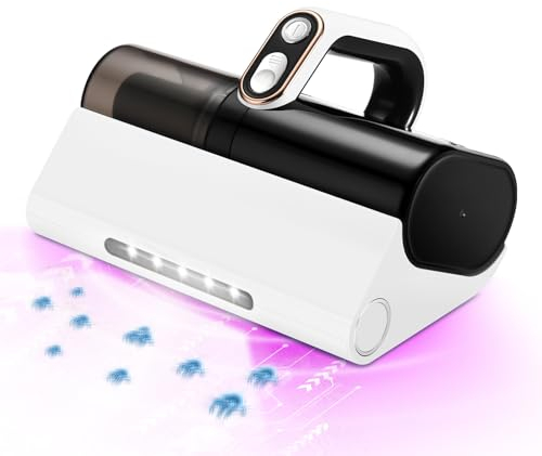 HMBTEN Aspiratore acaro per materassi, aspirapolvere acari con luce UV e filtro Hepa, 500 W, pulitore per materassi rimuove il 99,9%, aspirapolvere per letti, cuscini, divani e tappeti