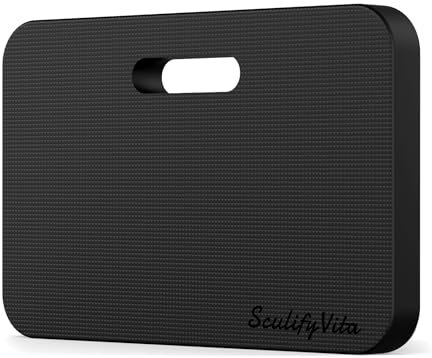 SculifyVita Ginocchiere da Lavoro in Giardino, Ginocchiere Extra Spesse per Lavoro, Pulizia, Baby Wash, Fitness, Yoga, Regalo da Giardino per Donne (Nero)