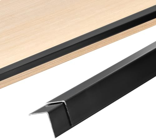 sourcing map 3Pcs Wall Corner Protector, 90cm (L) x2cm (W) Self-Adhesive Corner Guards, Aluminum Alloy Peel and Stick Edge Protector Molding Trim for Wall Door, Black