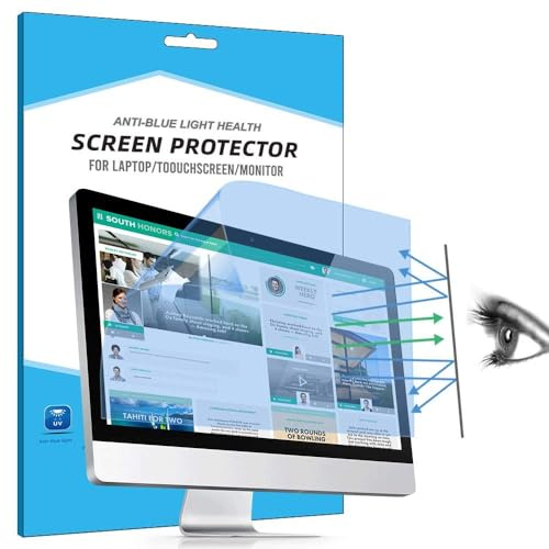 FiiMoo 2 Pack 24 Computer/Monitor Anti-Blaulicht Schutzfolie, Premium Anti Blue Screen Protector, Blendschutzfolie Augenschutz Displayschutzfolie für 24 Zoll 16:9 Bildschirme