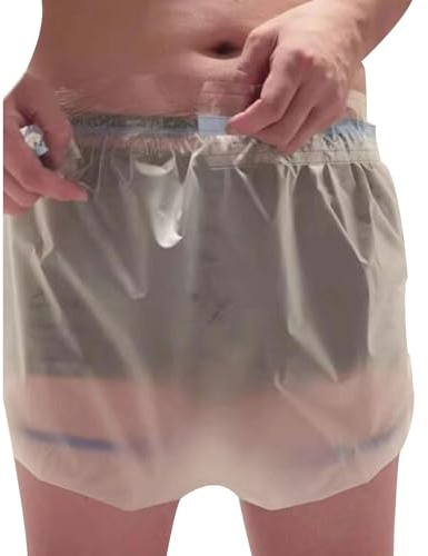 CSGTUO Inkontinenz-Unterhosen für Erwachsene Aus Kunststoff,Inkontinenz-Slip für Damen Und Herren,Wasserdicht,Waschbar Und Wiederverwendbar,Muss mit Windeln Verwendet Werden,XL,White