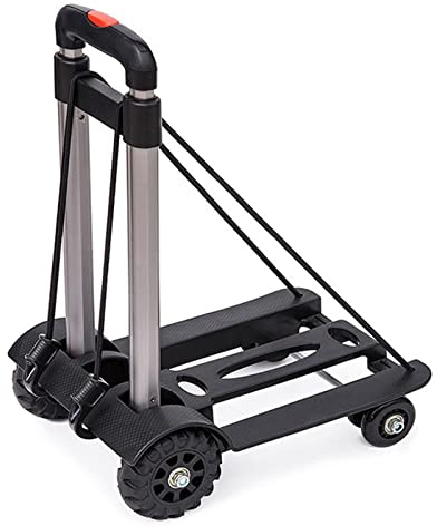 PerGar Zusammenklappbarer Sackkarre, 4-Rad-Trolley aus Aluminiumlegierung, Sackkarre, Kompakter, Leichter Mehrzweckwagen für den Transport von Flughafenreisen, Einkäufen und Bürogebrauch