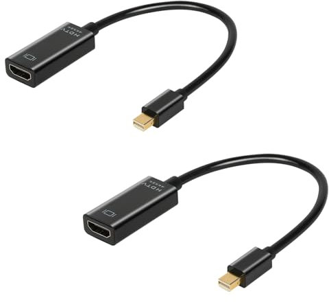 AXFEE 2 adattatori 4K Mini DisplayPort a HDMI, unidirezionali, compatibili per laptop, PC, monitor, TV, proiettore