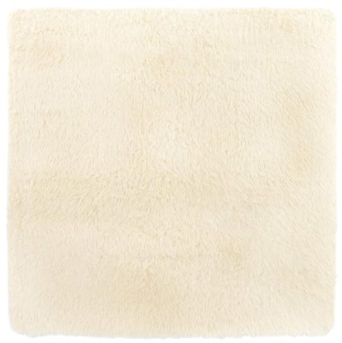 vidaXL Alfombra Peluda de Pelo Largo NAVARRA Crema 160x160cm poliéster