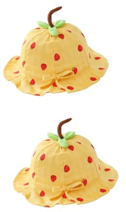 BESPORTBLE 2 Piezas Proteccion Solar Gorro bebé protección Solar Sombrero del Sol de Sombrero de Verano Playa de Copa de Pescador de protección UV Yellow