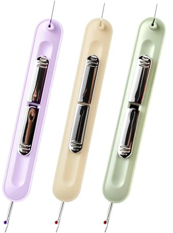 2-in-1 Nadeleinfädler Nahttrenner Faden Einfädelhilfe für Nähnadeln Nahtauftrenner Fadeneinfädler für Nadeln Seam Ripper Einfädler für Nadeln Needle Threader für Handnähen Stricken Quiltzubehör 3Stück
